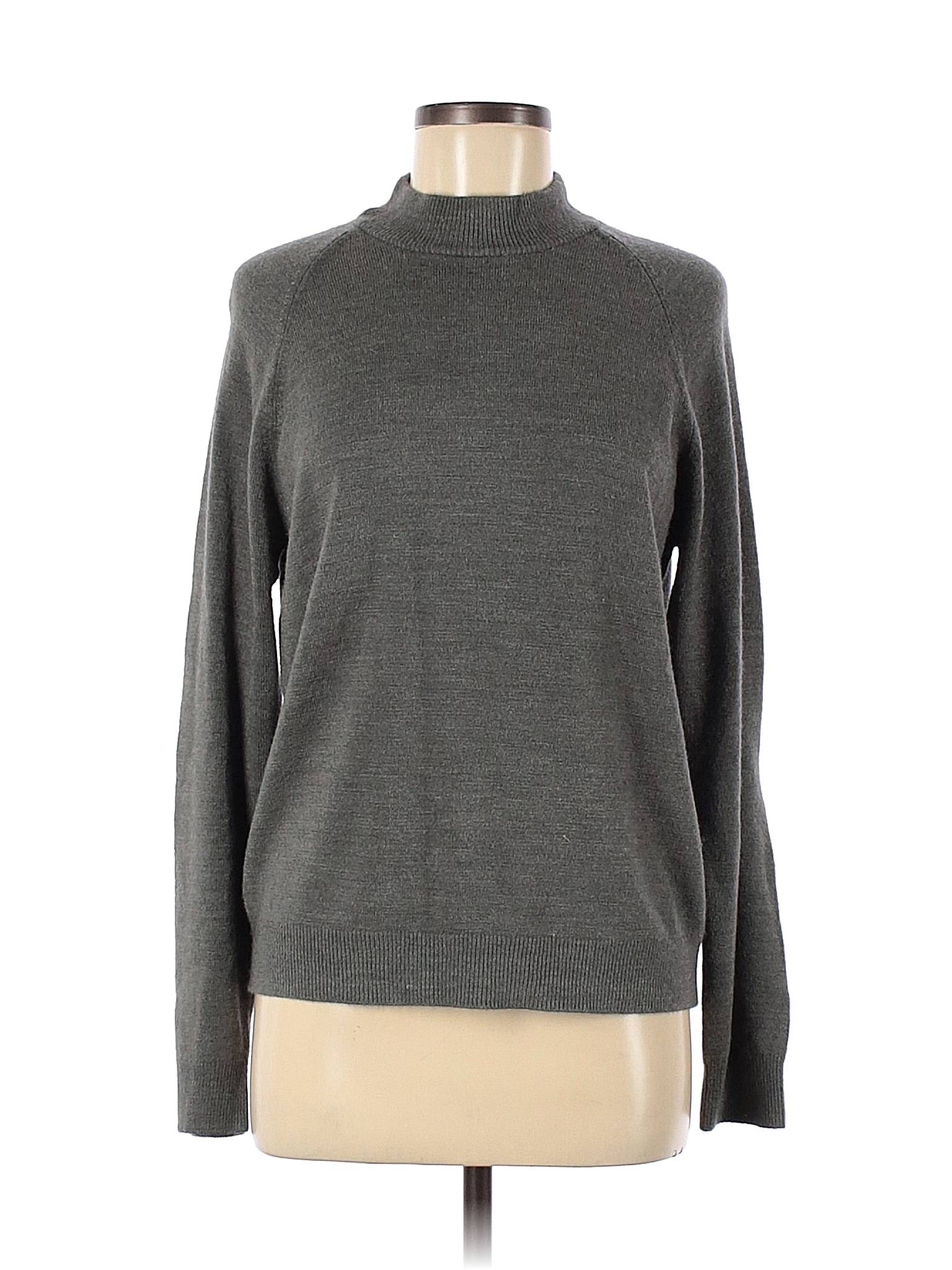 Draper's & Damon's 100% Acrylic Solid Color Block Gray Pullover Sweater ...