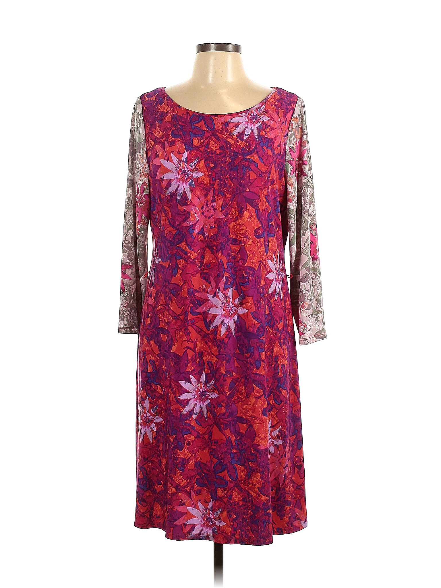 Ivanka Trump Floral Maroon Purple Casual Dress Size L - 84% off | thredUP