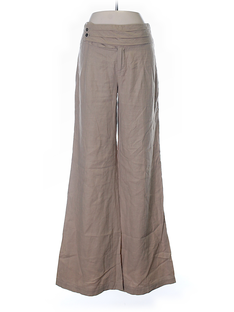 Elevenses Solid Tan Linen Pants Size 6 - 92% off | thredUP