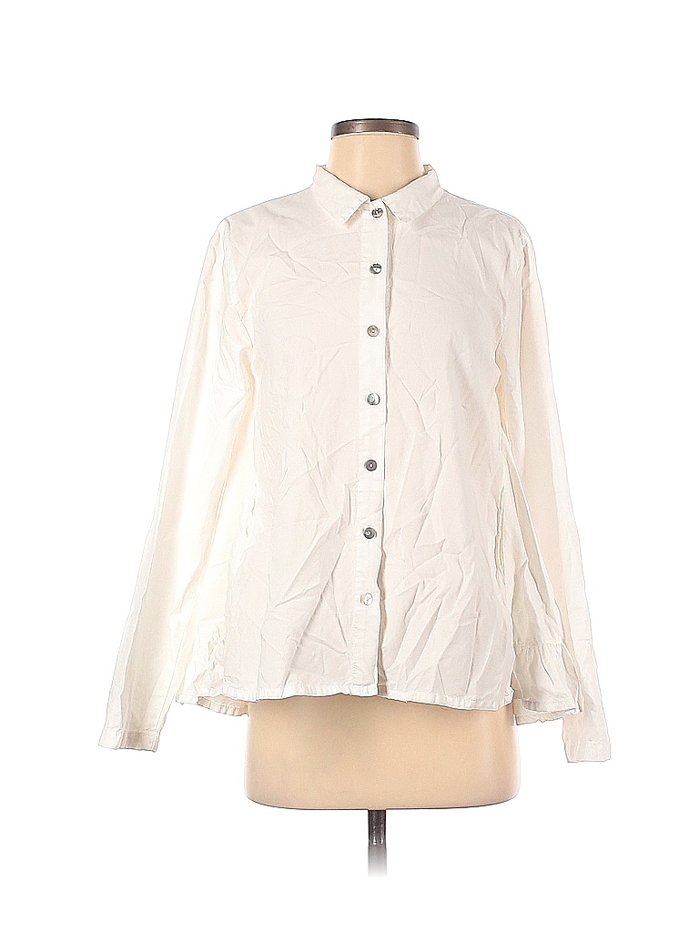 Eleven Stitch Design Solid Ivory White Long Sleeve Blouse Size S - 87% ...