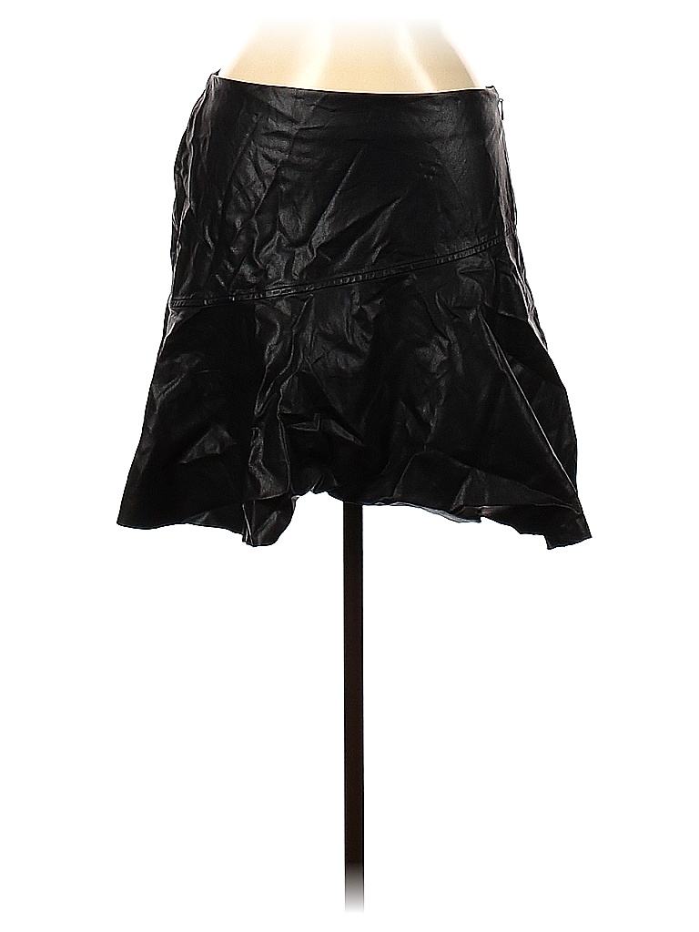 New Look 100% Polyester Solid Black Faux Leather Skirt Size 8 - 68% off ...