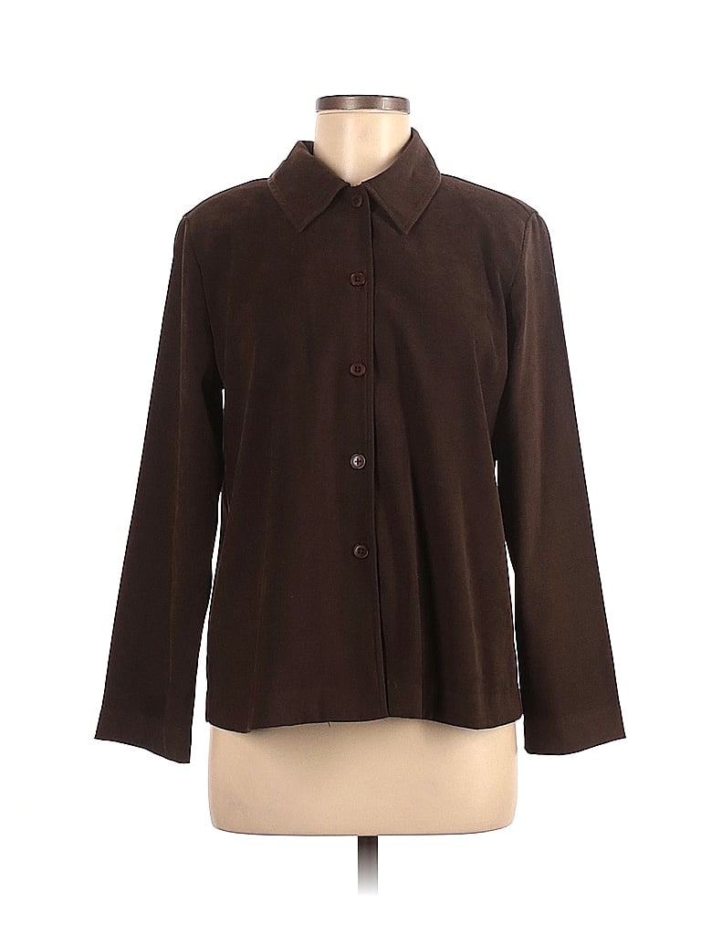 Cascade Blues Solid Colored Brown Jacket Size M (Petite) - 80% off ...