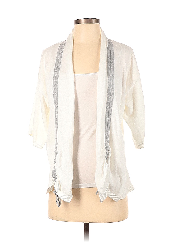 Zenergy by Chico's 100% Cotton Solid Ivory White Cardigan Size Sm (0 ...