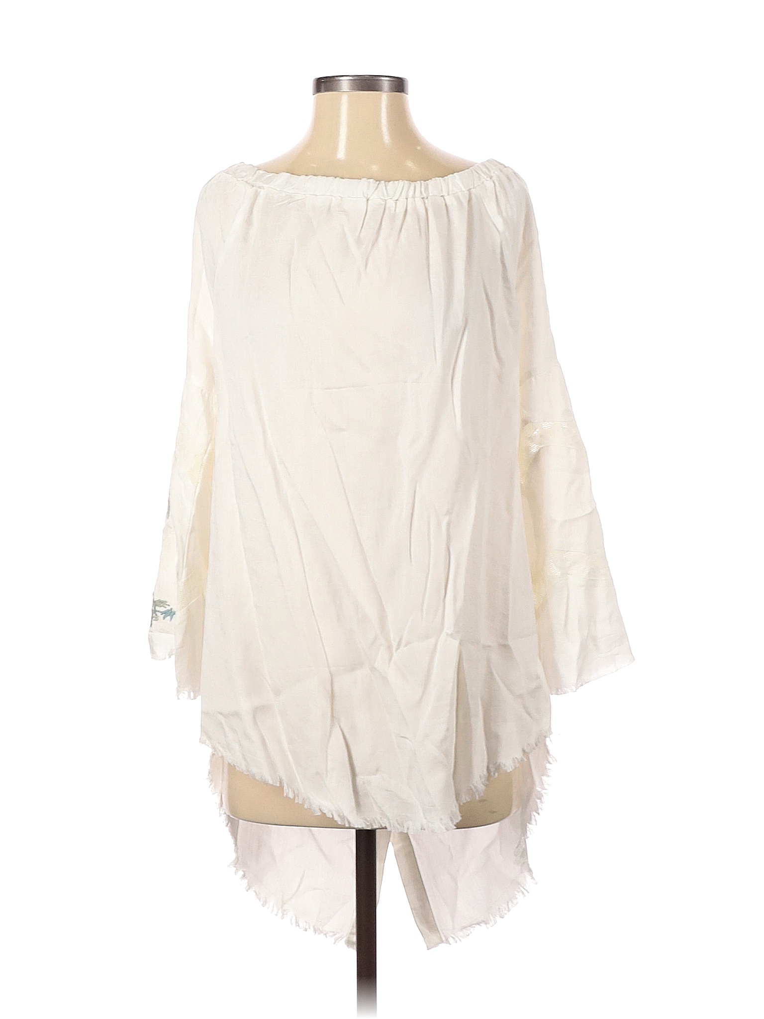 Standard Grace 100% Lyocell Solid White Long Sleeve Blouse Size S - 88% ...