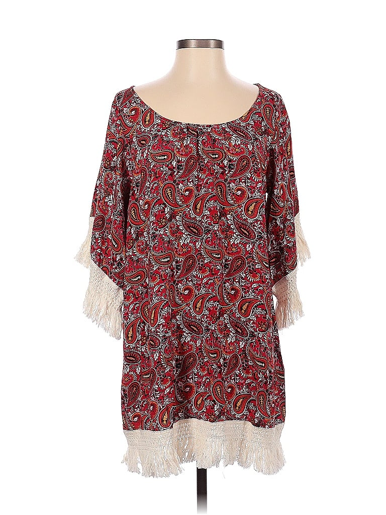 Umgee Red Short Sleeve Blouse Size S - 80% off | thredUP