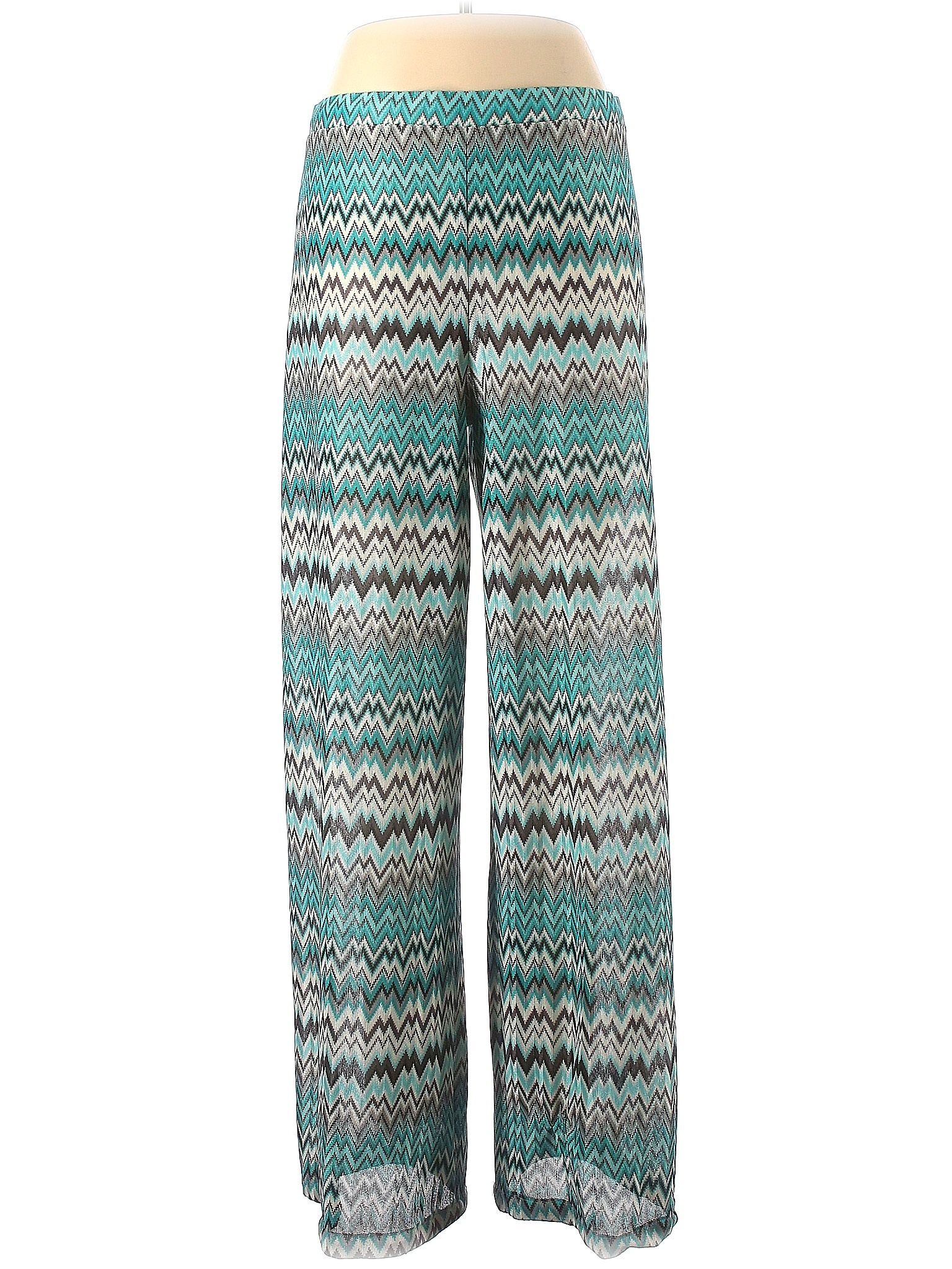 Polyester Blue Casual Pants Size L 