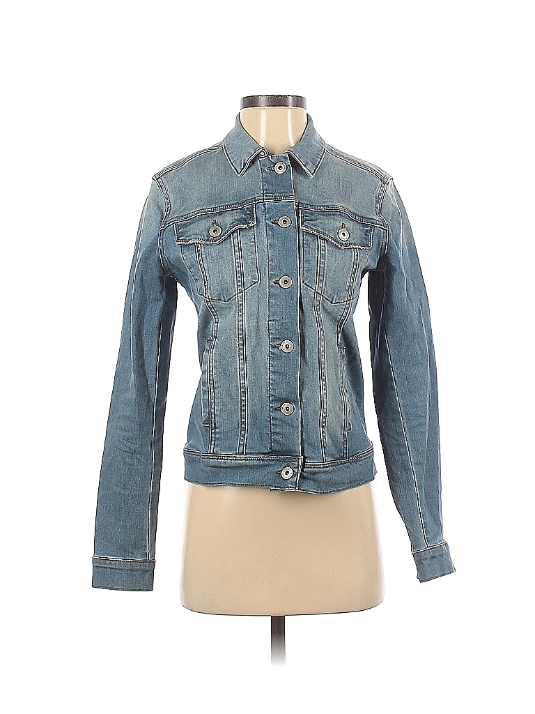 Articles Of Society Solid Blue Denim Jacket Size S - 73% Off | ThredUP