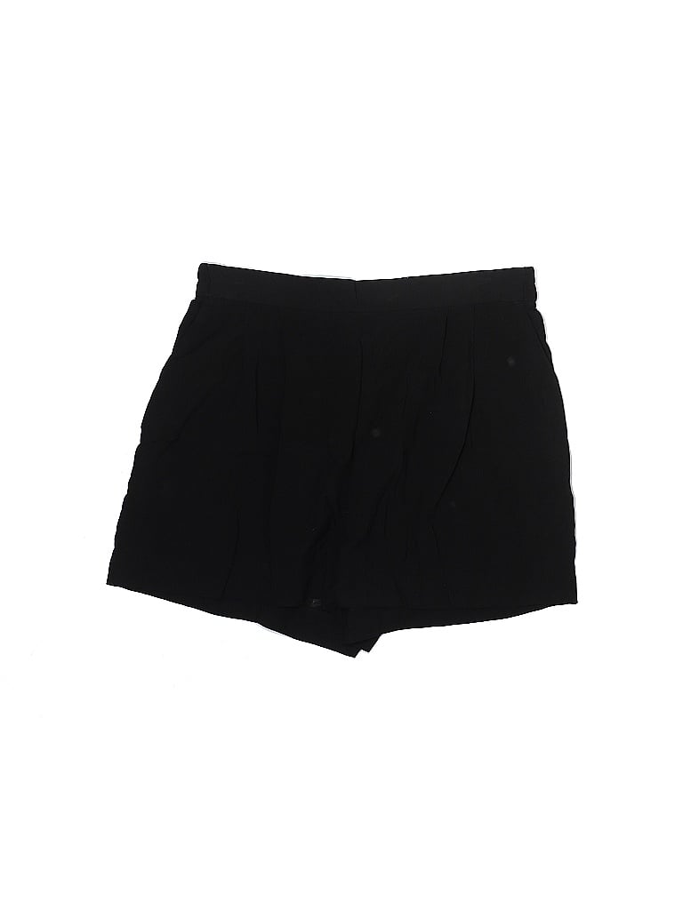 H&M 100% Viscose Solid Tortoise Black Shorts Size 8 - photo 1