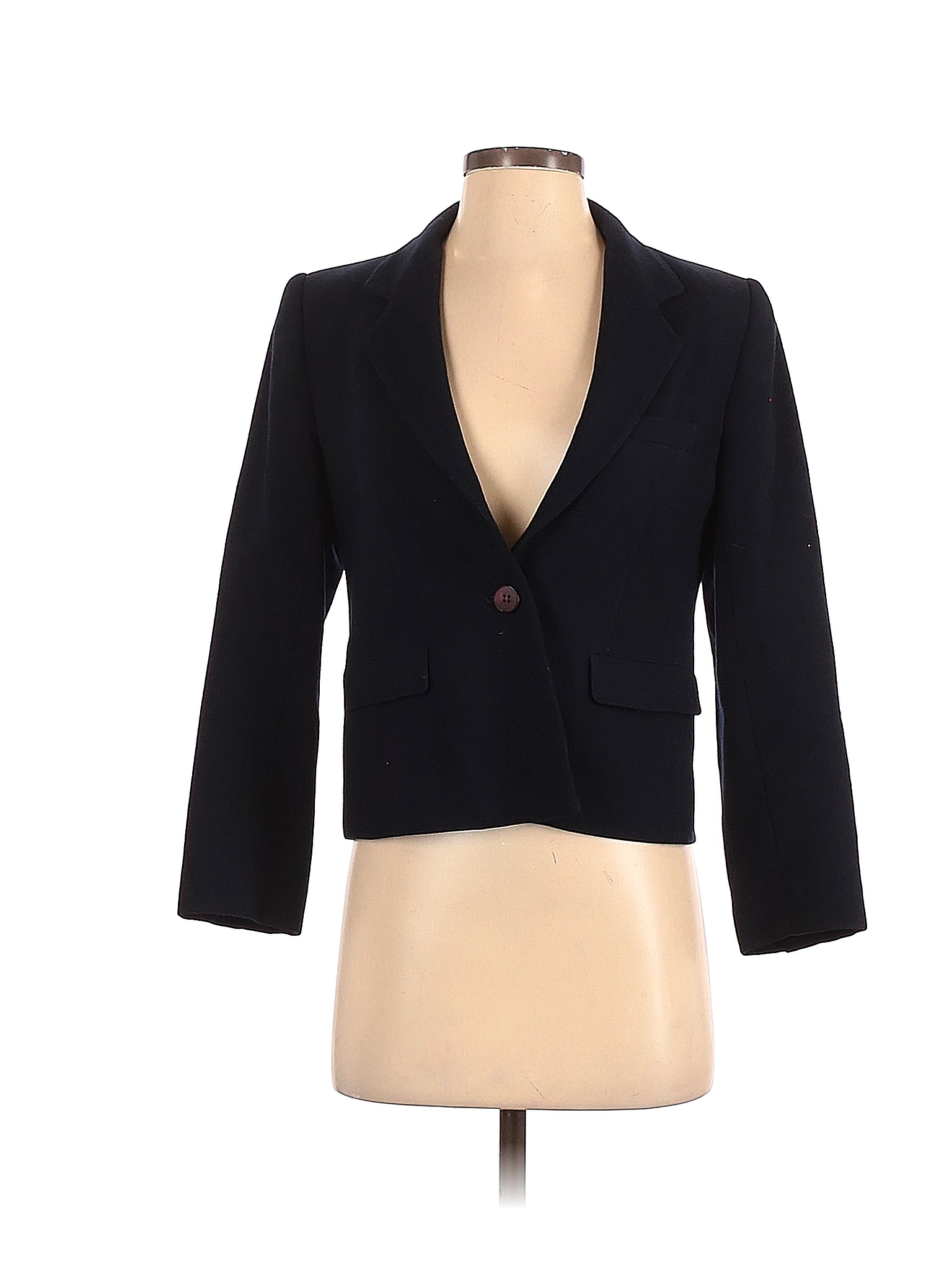 Evan Picone 100% Wool Solid Black Blue Wool Blazer Size 8 - 84% off ...