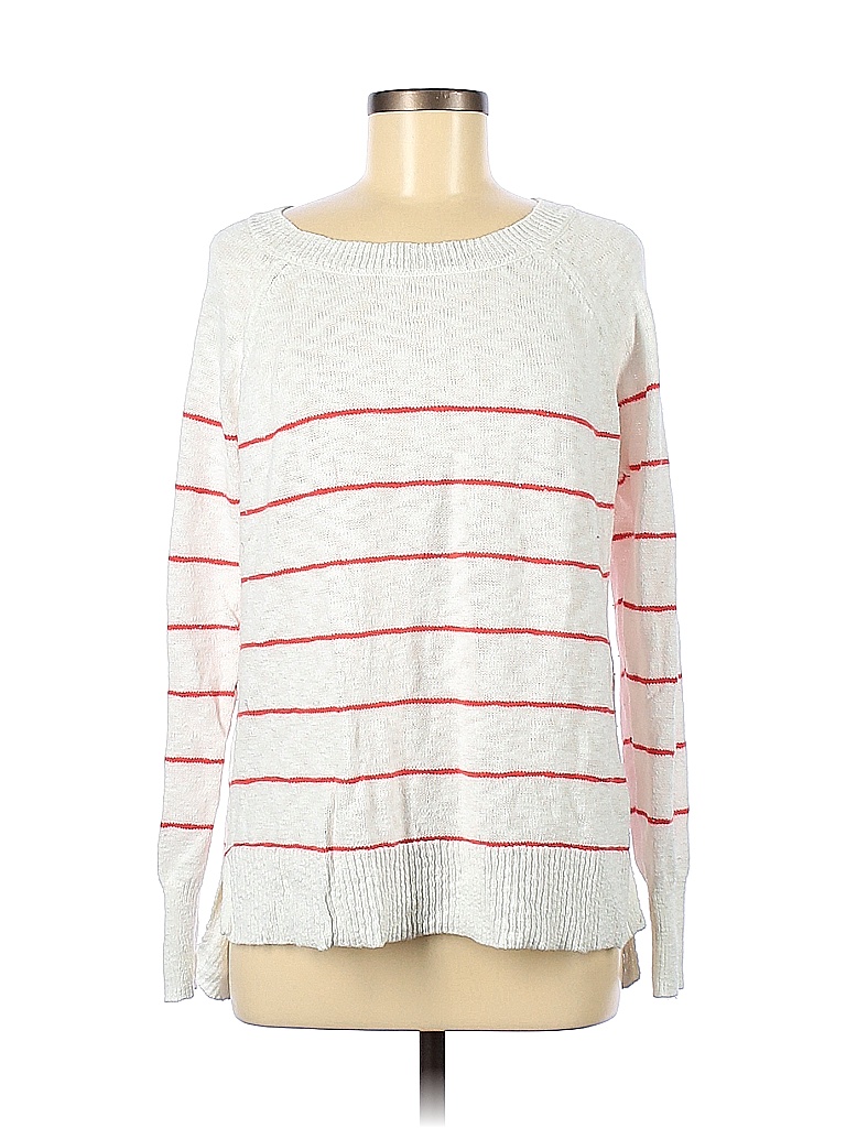dip 100 Cotton Stripes White Pullover Sweater Size L 70 off thredUP
