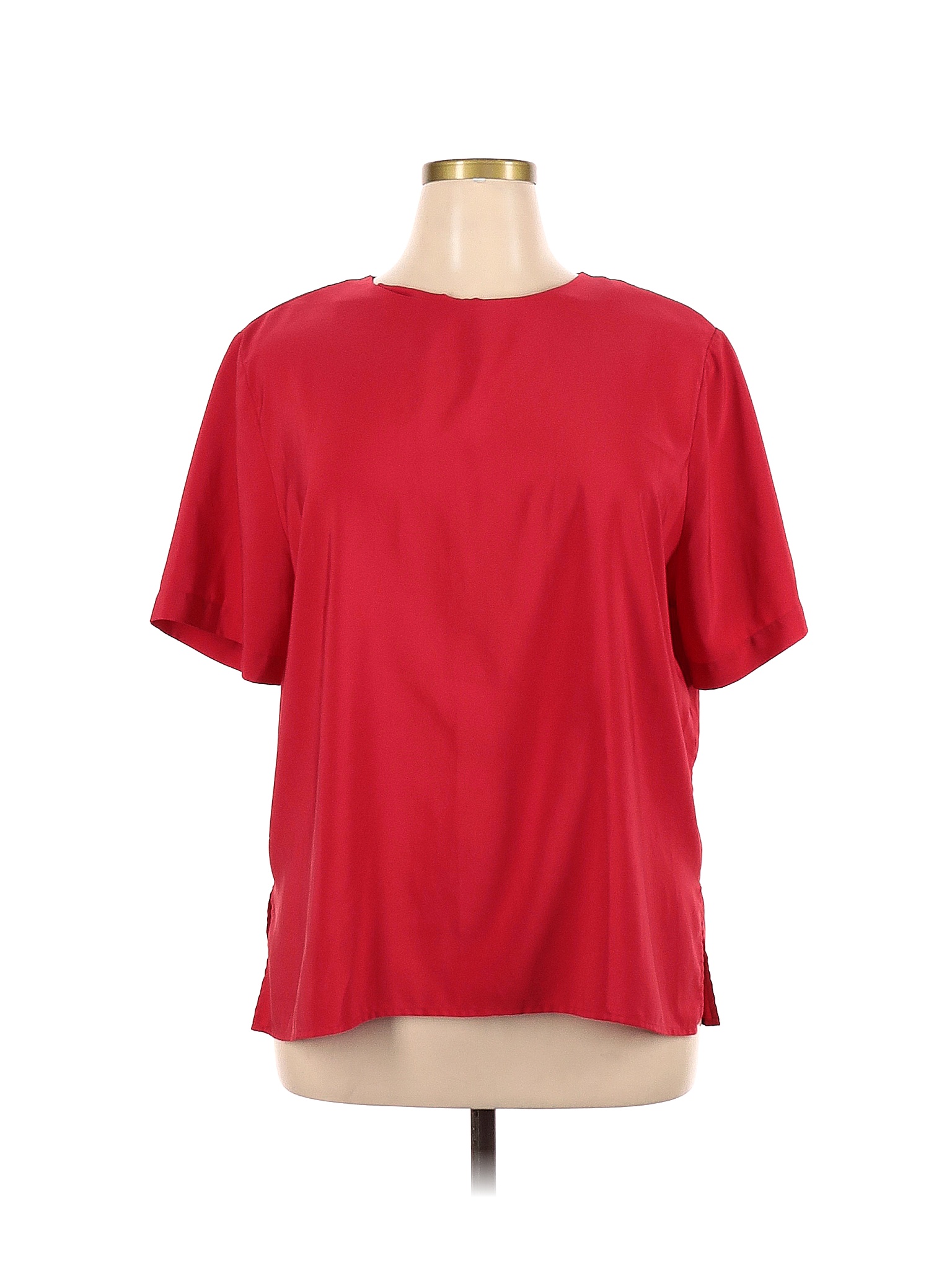 Kim Rogers 100 Polyester Solid Red Short Sleeve Blouse Size 1x Plus