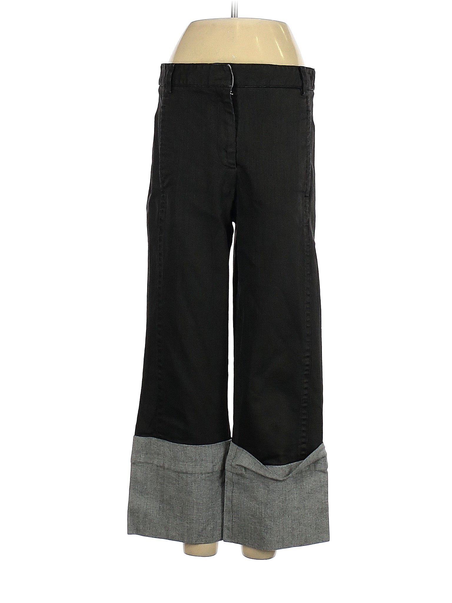 Tibi Solid Black Cuffed Denim Pants Size 4 - 72% off | thredUP