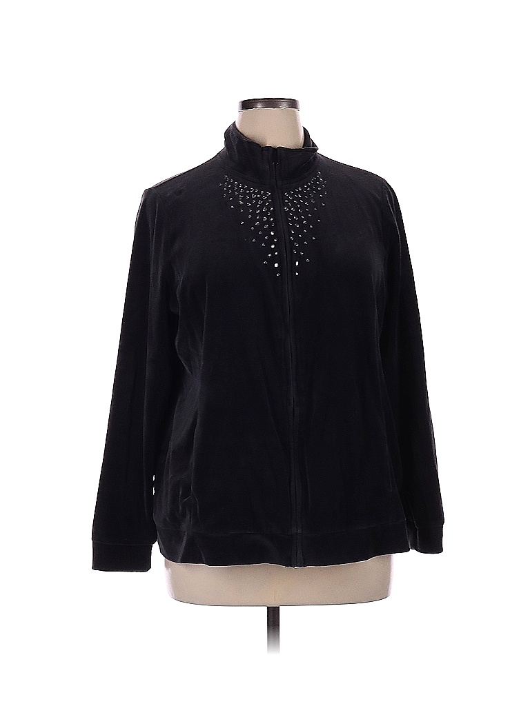 Basic Editions Solid Black Gray Jacket Size XL - 63% off | thredUP