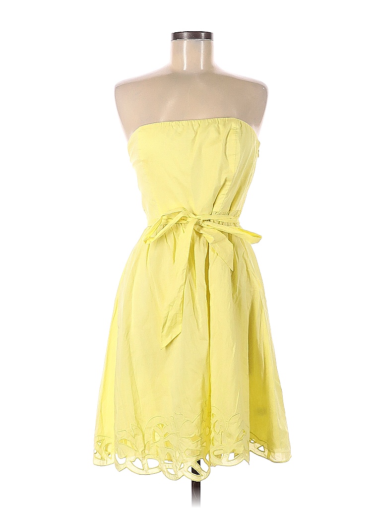 The Limited 100% Cotton Solid Yellow Casual Dress Size 6 - 90% off ...