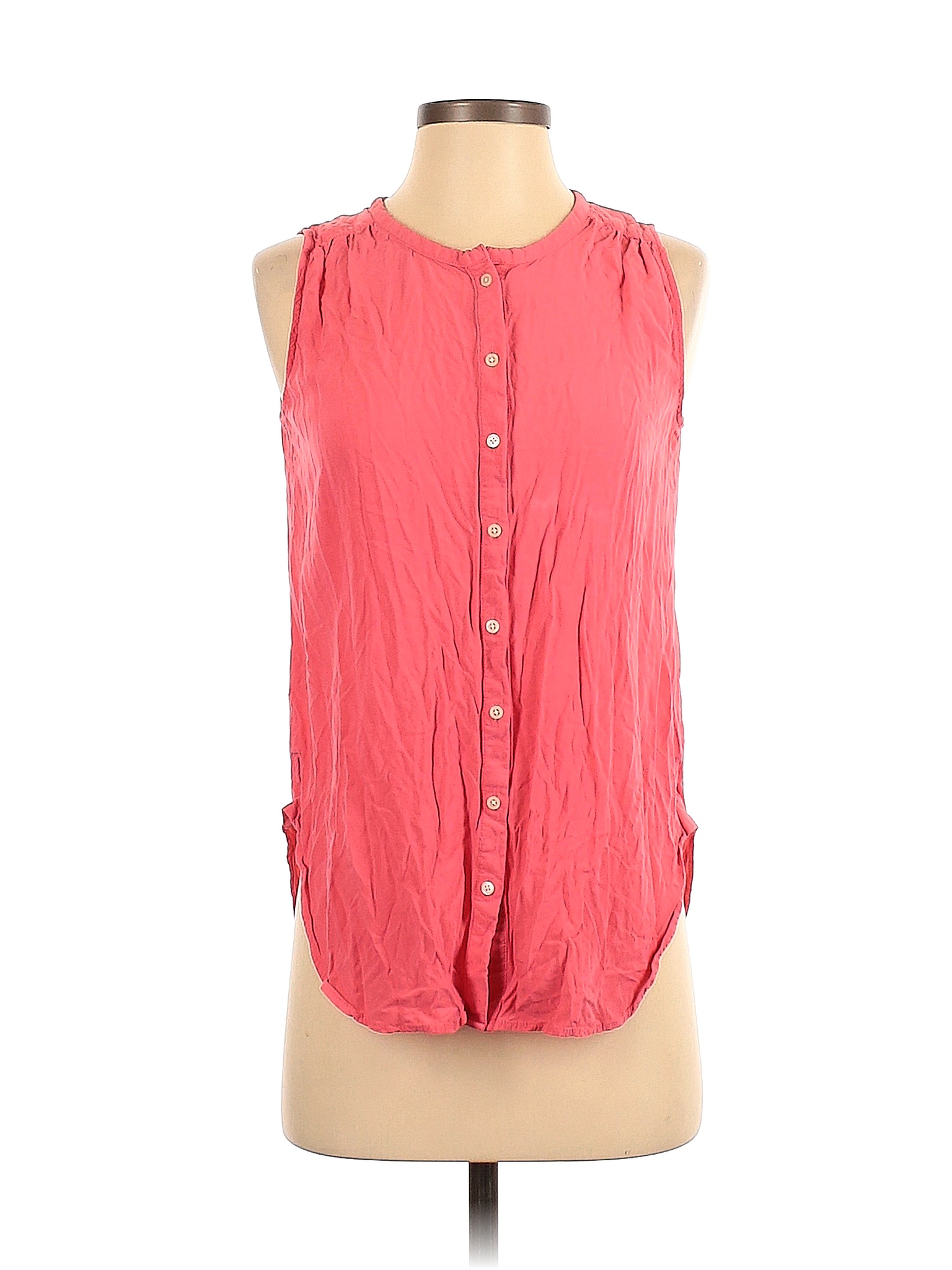 Ann Taylor Loft 100 Rayon Red Pink Sleeveless Blouse Size S 83 Off