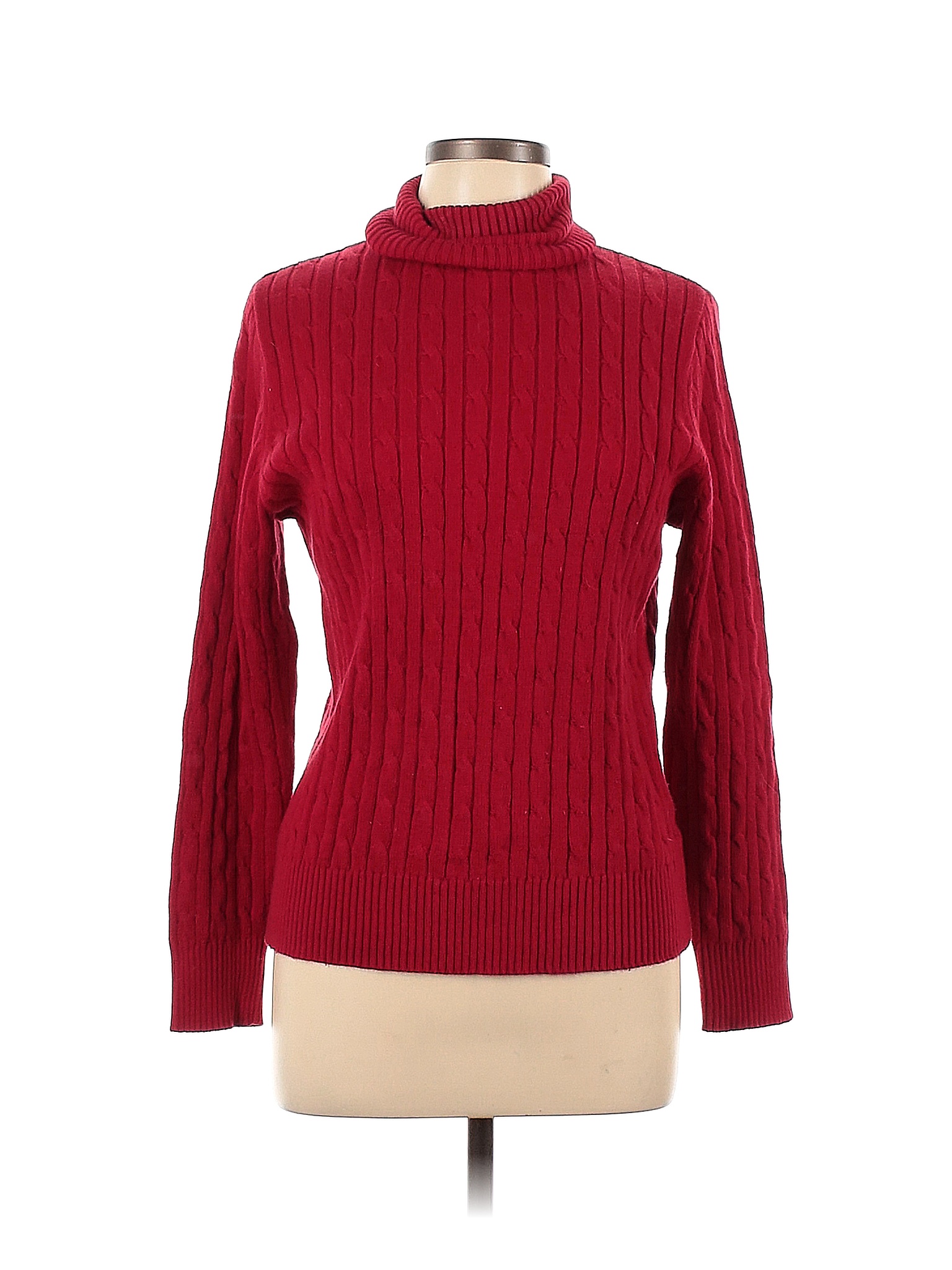 St. John's Bay Solid Red Turtleneck Sweater Size L - 73% off | ThredUp