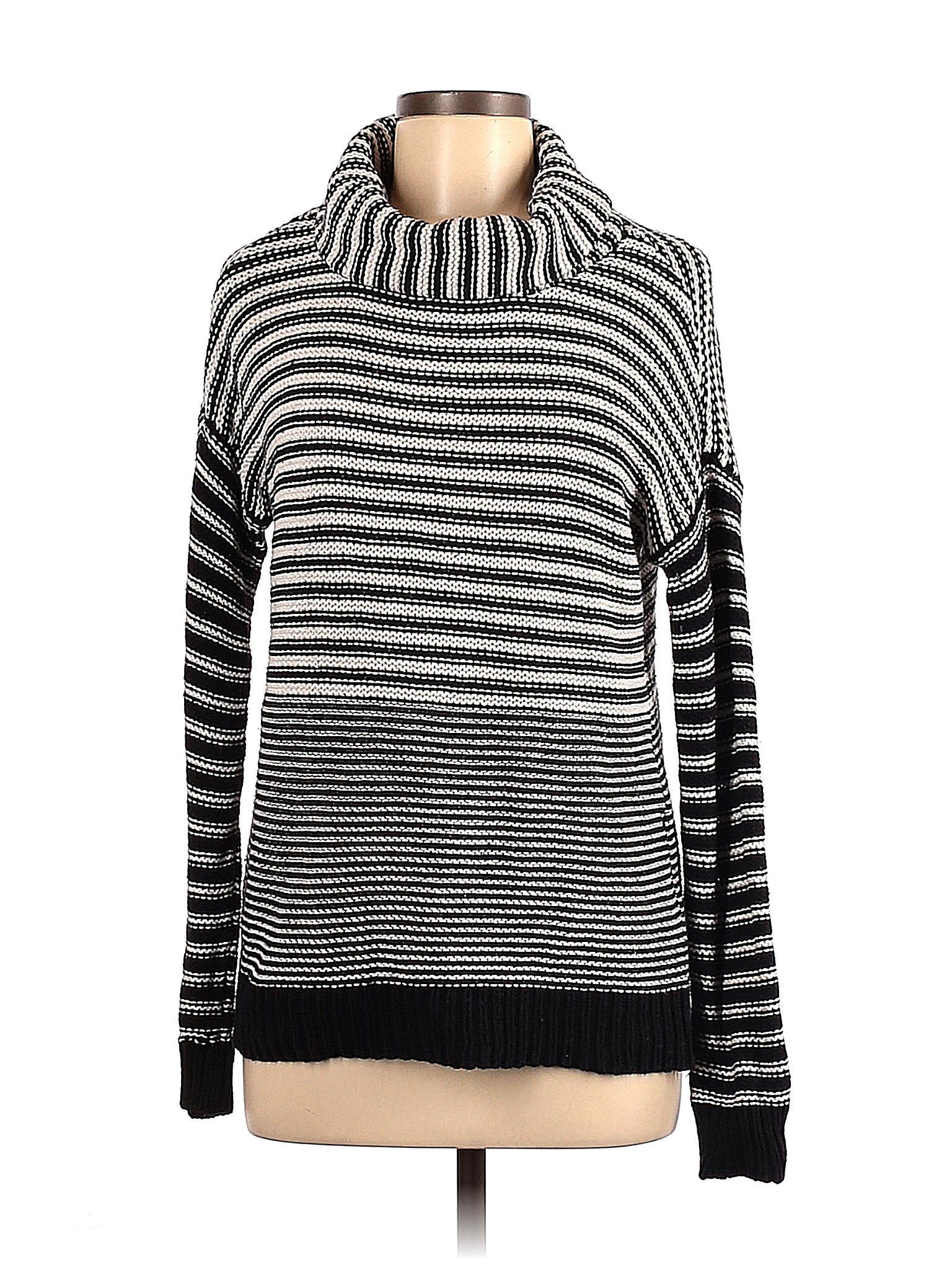 Liz Claiborne Stripes White Turtleneck Sweater Size S - 76% off | thredUP