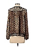 Zara Basic Animal Print Leopard Print Brown Tan Long Sleeve Blouse Size S - photo 2
