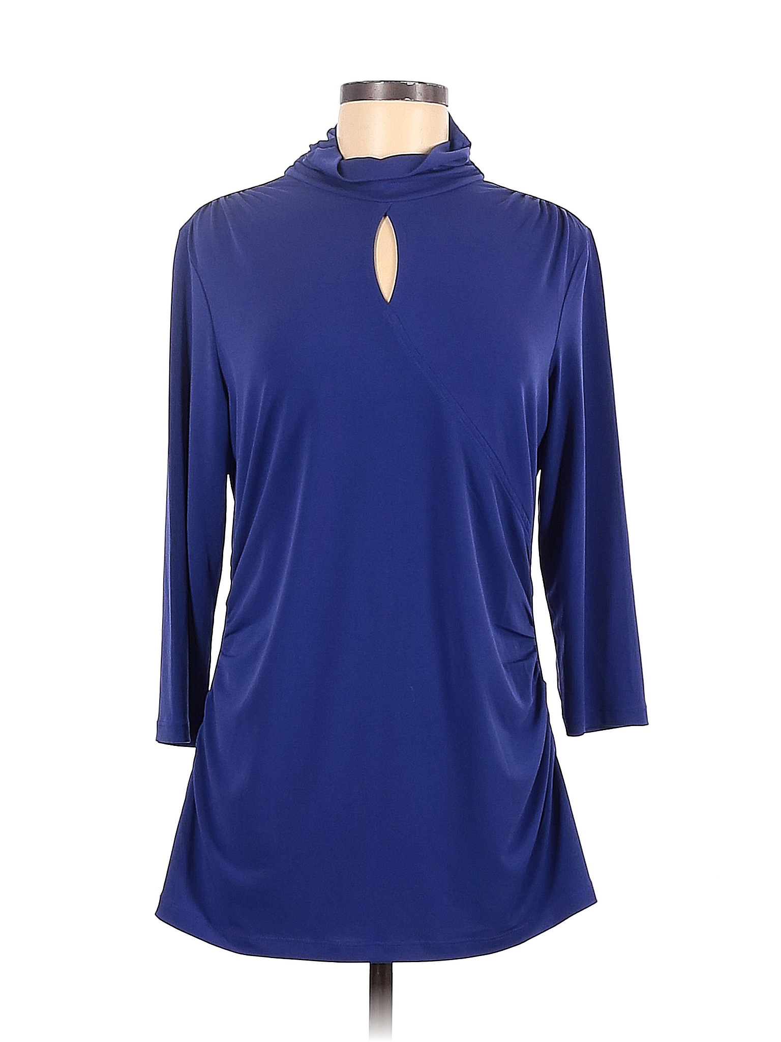 Susan Graver Solid Blue Purple Long Sleeve Top Size M 73 Off Thredup