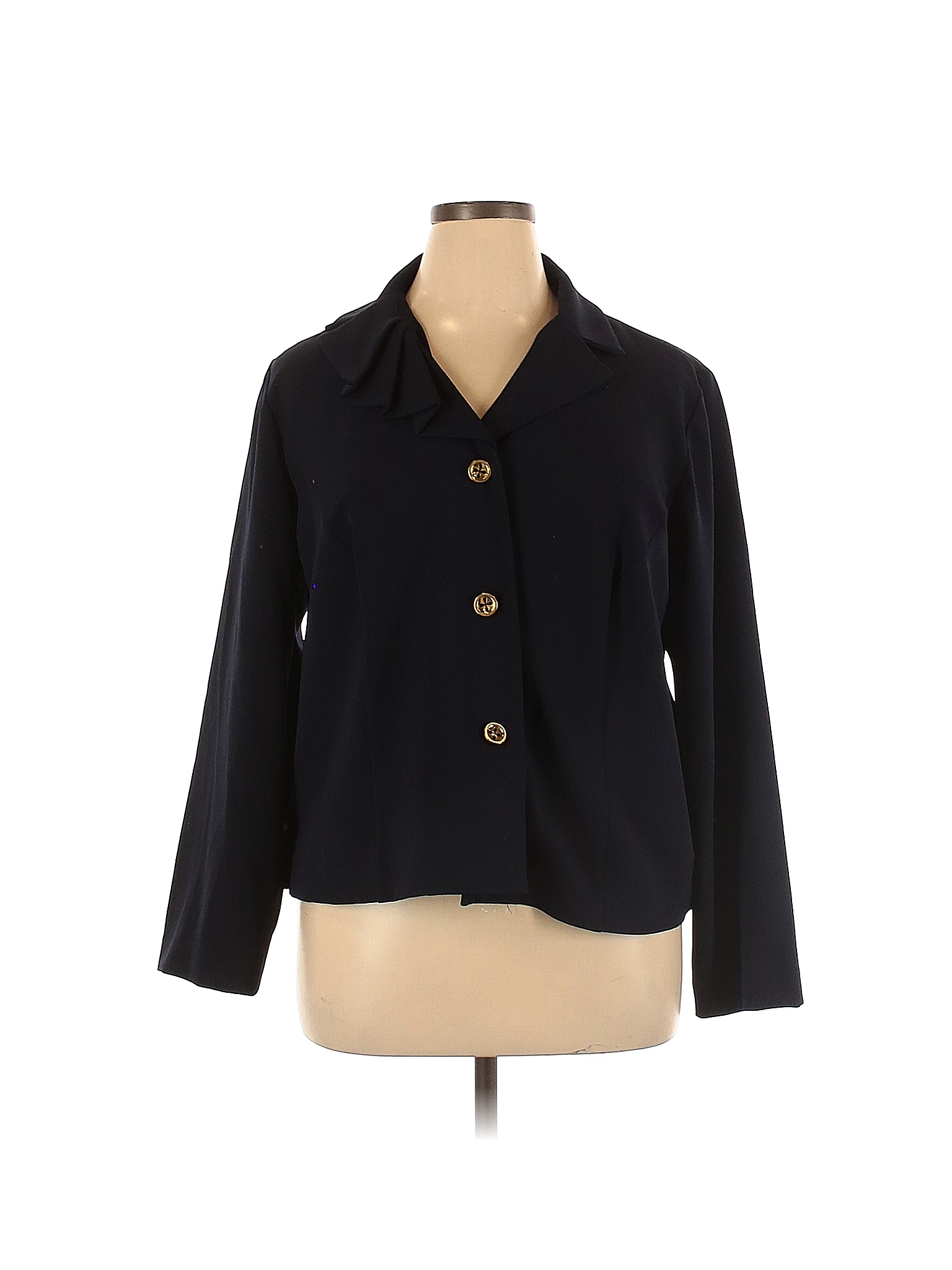 Danny & Nicole Solid Black Blue Blazer Size 20 (Plus) - 73% off | thredUP