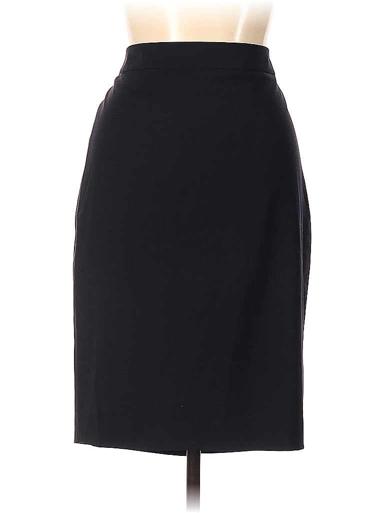Ann Taylor Solid Black Blue Wool Skirt Size 12 - 77% off | thredUP