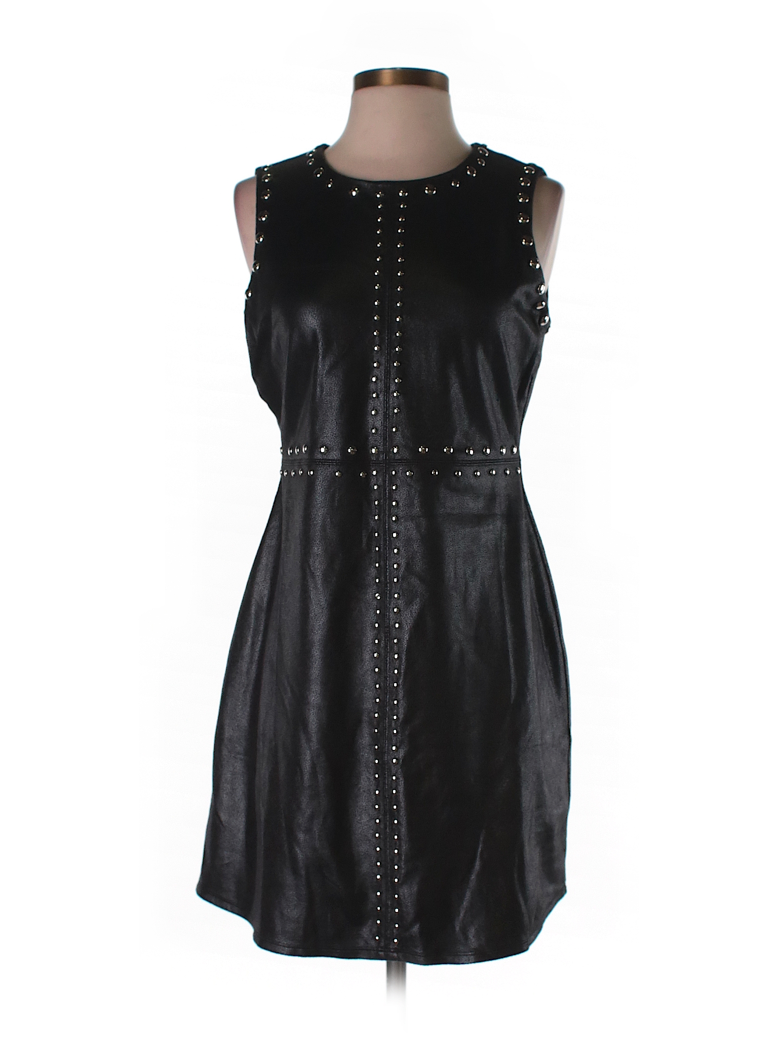 Liberty Garden Solid Black Faux Leather Dress Size S - 79% off | thredUP