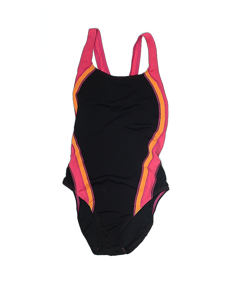 Speedo Solid Black One Piece Swimsuit Size 12 50 off thredUP