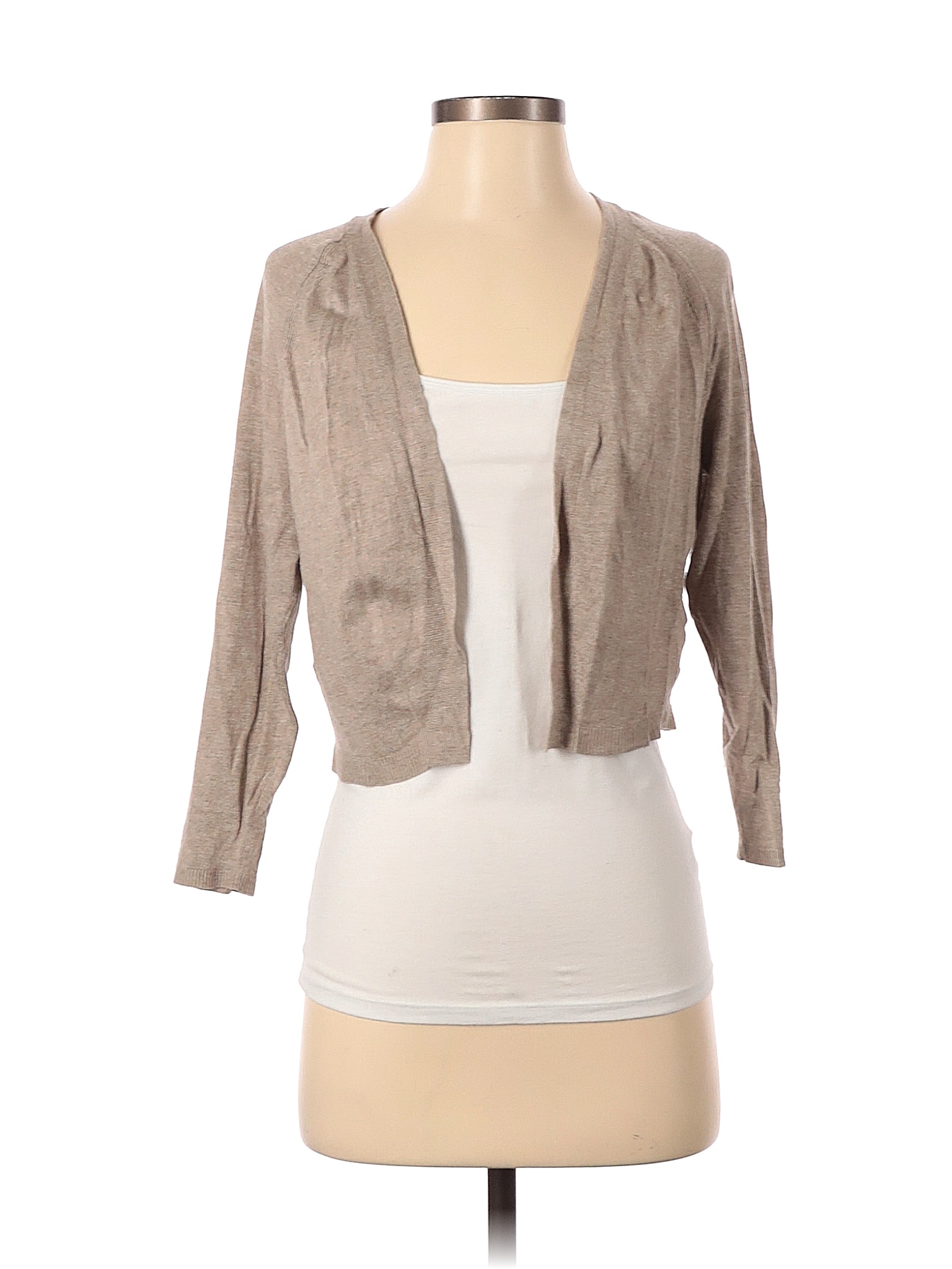 Apt. 9 Solid Color Block Tan Cardigan Size S - 77% off | thredUP