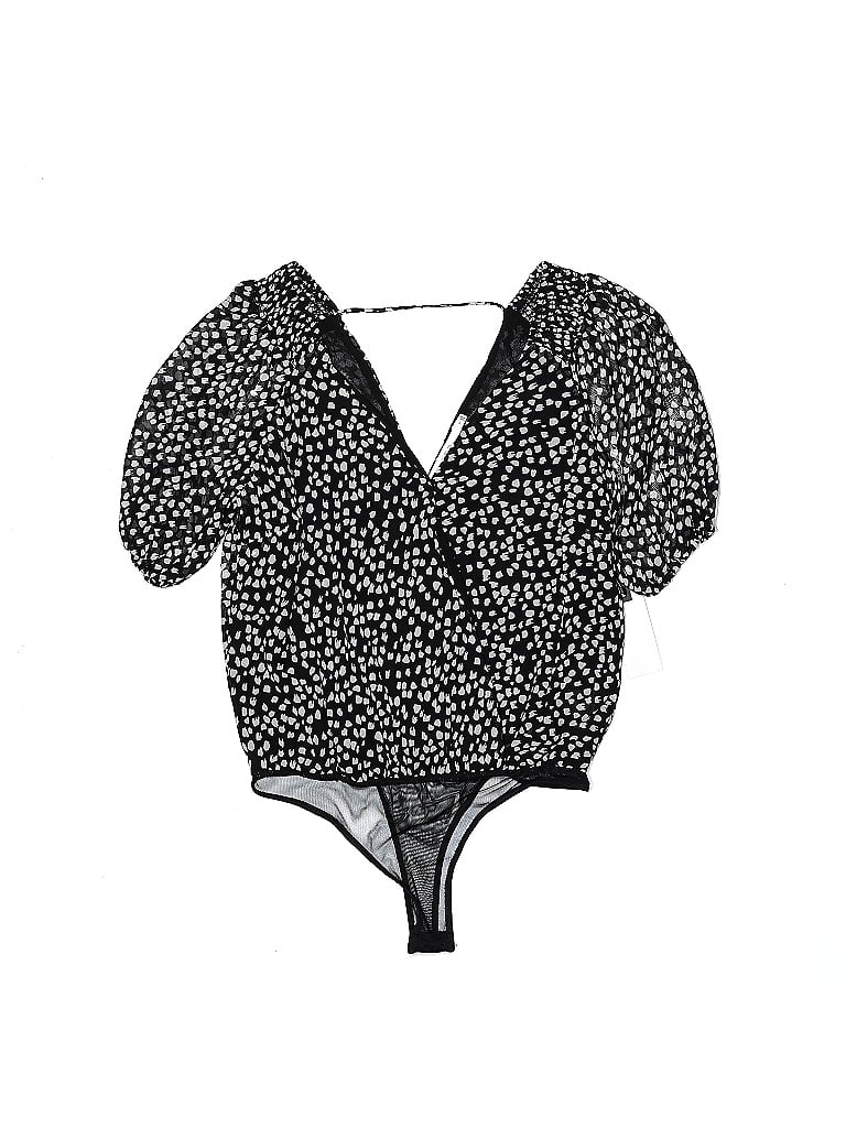 Pre-owned Astr Short Sleeve Blouse In Black