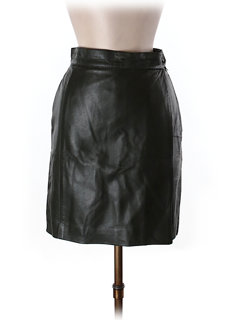 Gianfranco Ferre 100% Viscose Dark Green Faux Leather Skirt Size 42 (IT) - photo 1