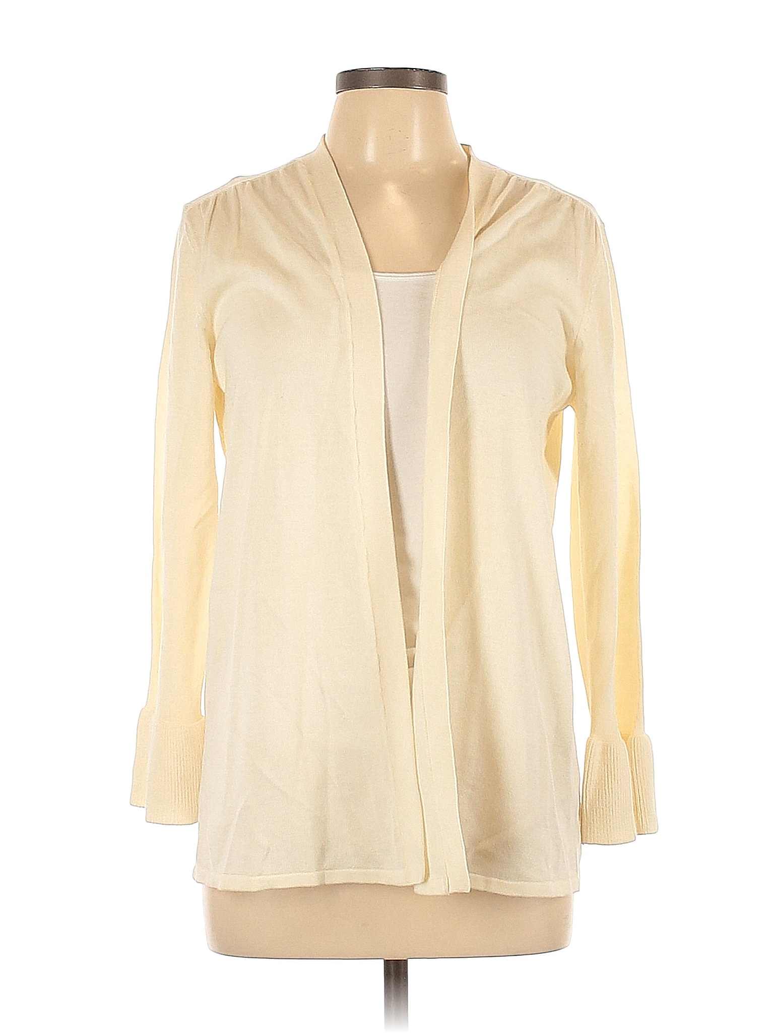 Van Heusen 100% Acrylic Solid Tan Ivory Cardigan Size L - 67% off | thredUP