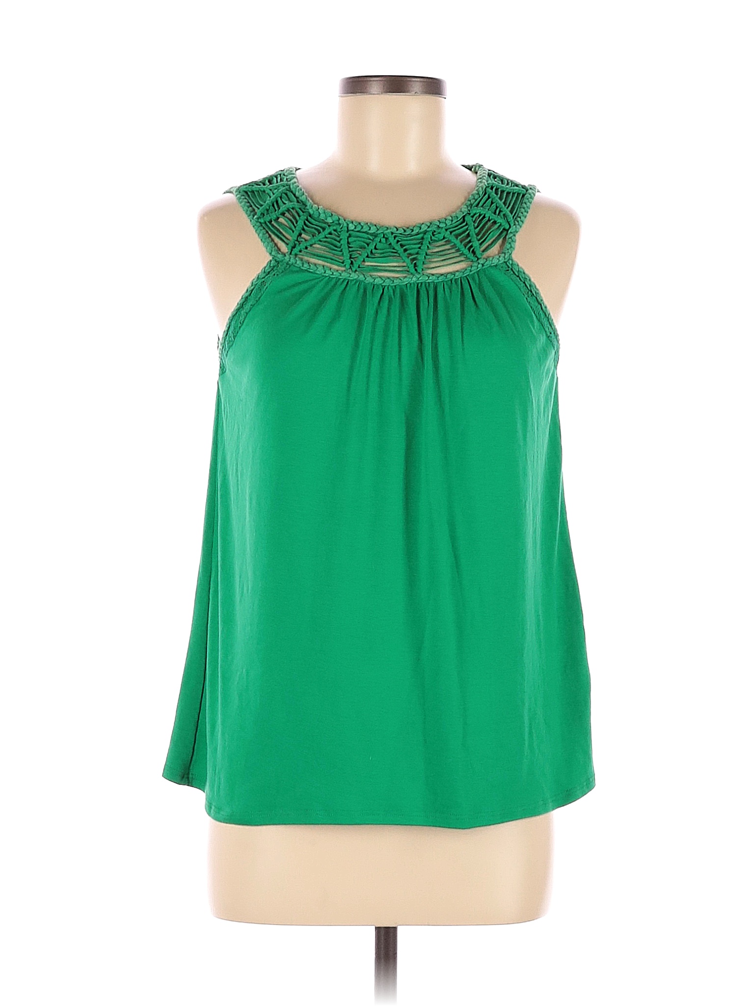 Skies Are Blue Solid Green Sleeveless Top Size M 83 off thredUP