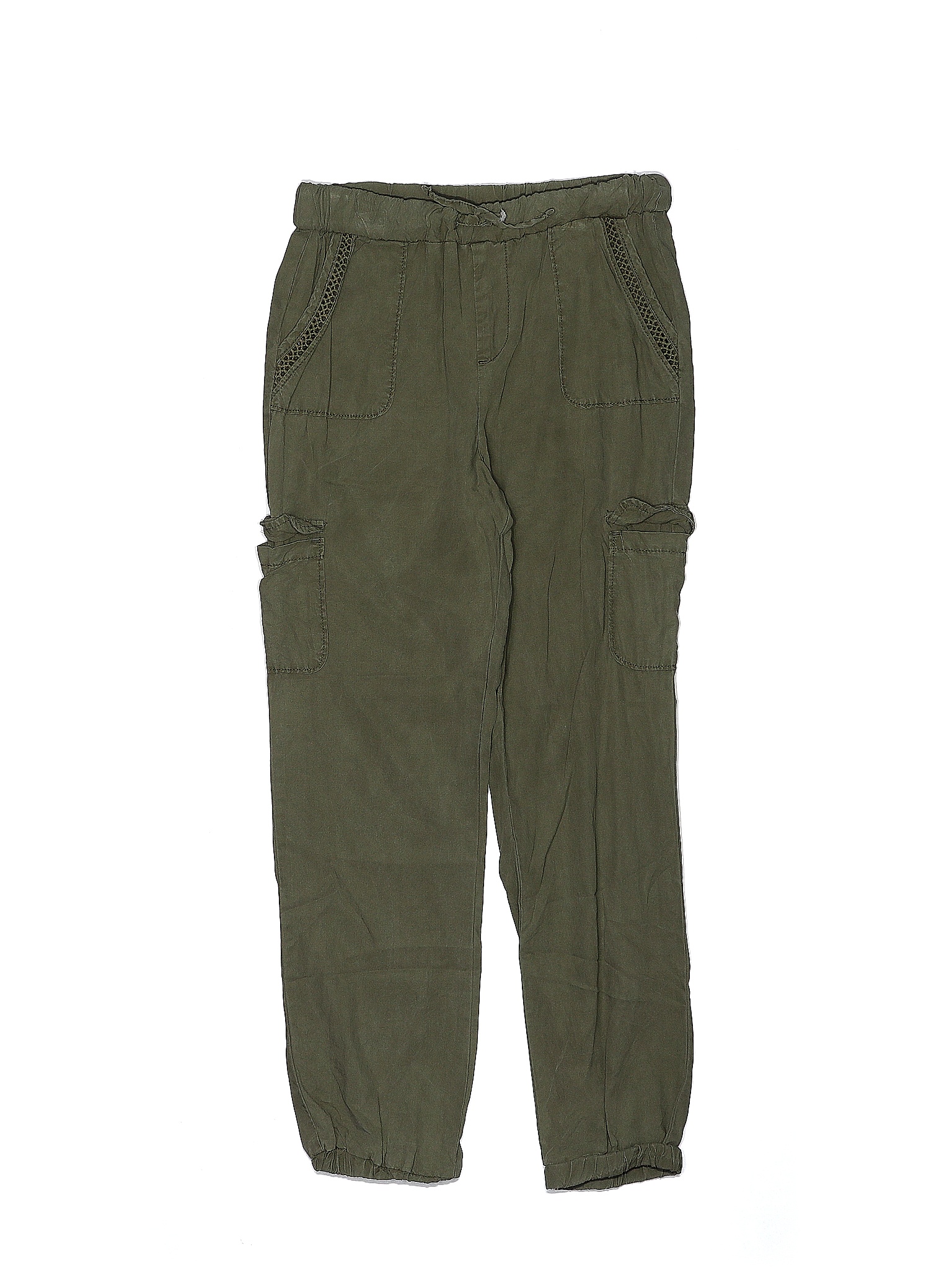 Art Class 100 Lyocell Solid Green Cargo Pants Size 10 12 57 off