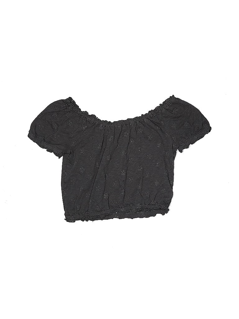 Pre-owned American Eagle Outfitters Kids' Short Sleeve Top Black Off The Shoulder Neckline Tops