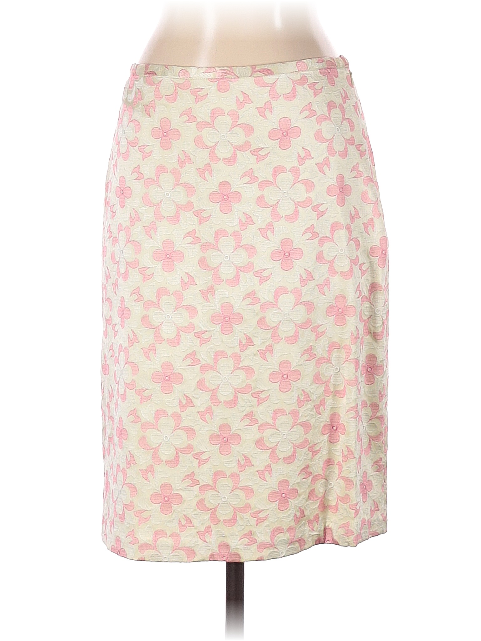 Tocca 100% Silk Ivory Pink Silk Skirt Size 2 - 94% off | thredUP