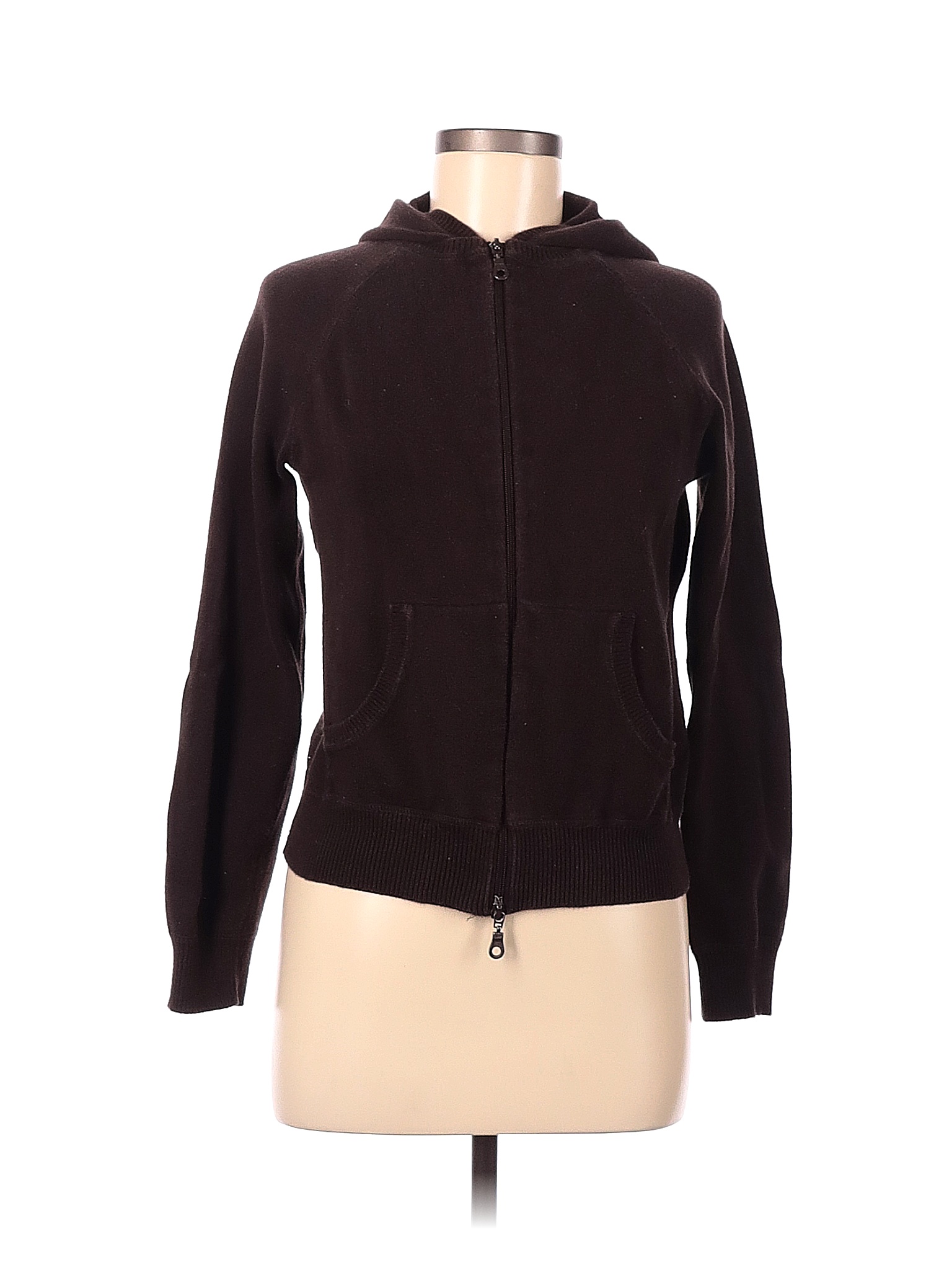 Jones New York Solid Brown Zip Up Hoodie Size M - 75% off | thredUP