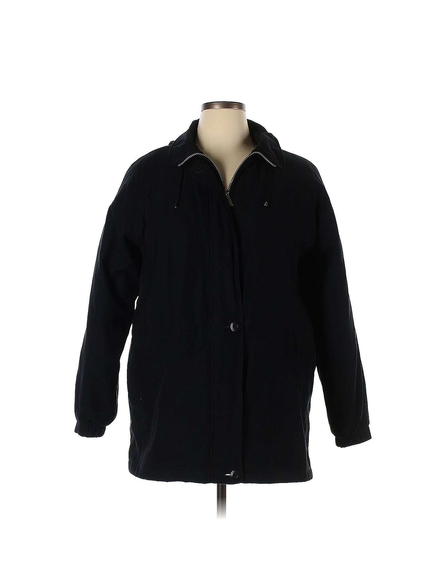 London Fog 100 Polyester Solid Black Coat Size XL 76 off thredUP