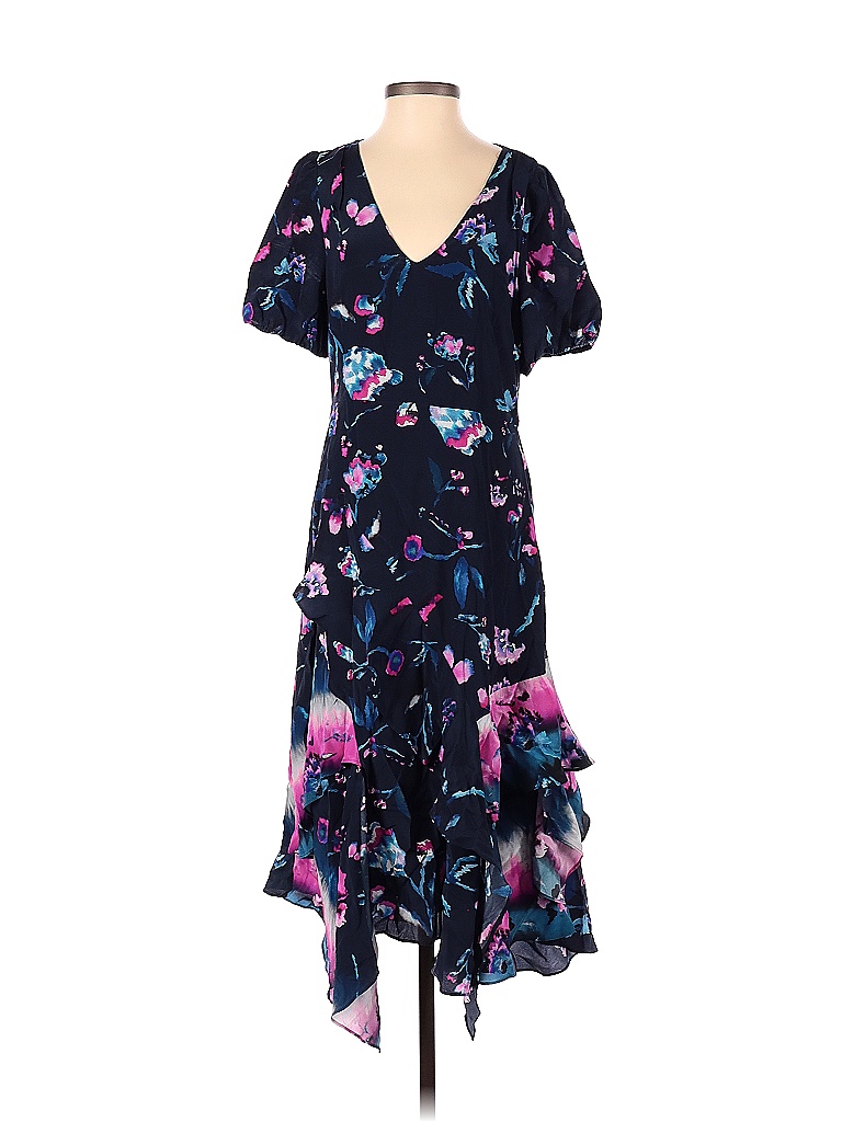 Tanya Taylor 100% Silk Floral Blue Casual Dress Size 4 - photo 1