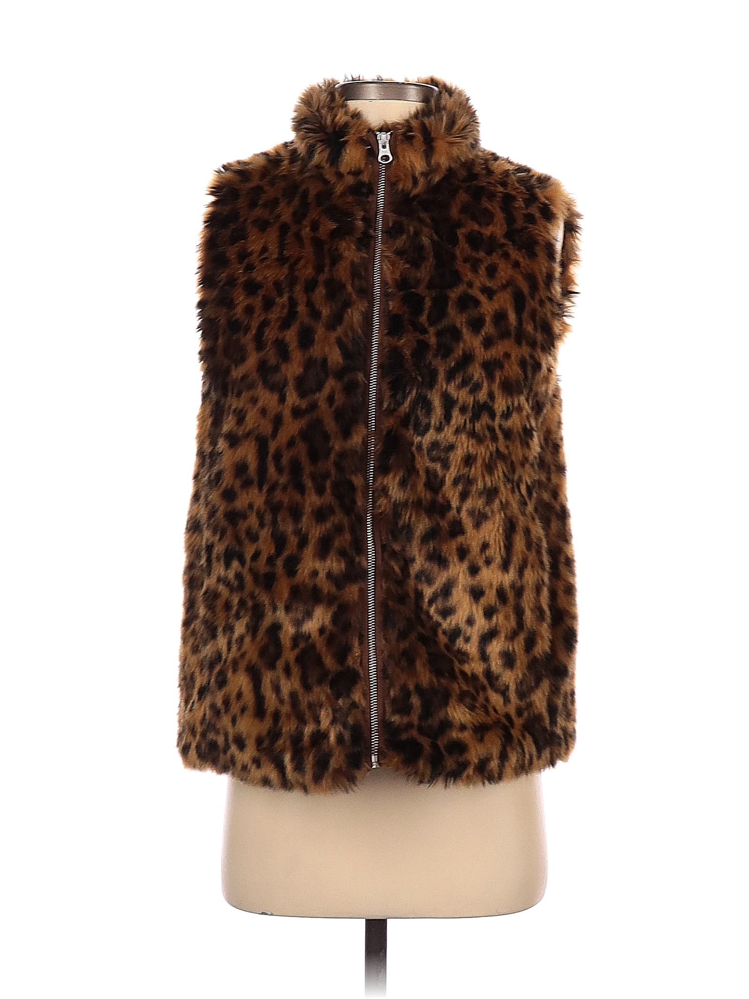 J.Crew Brown Faux Fur Vest Size XS - 82 