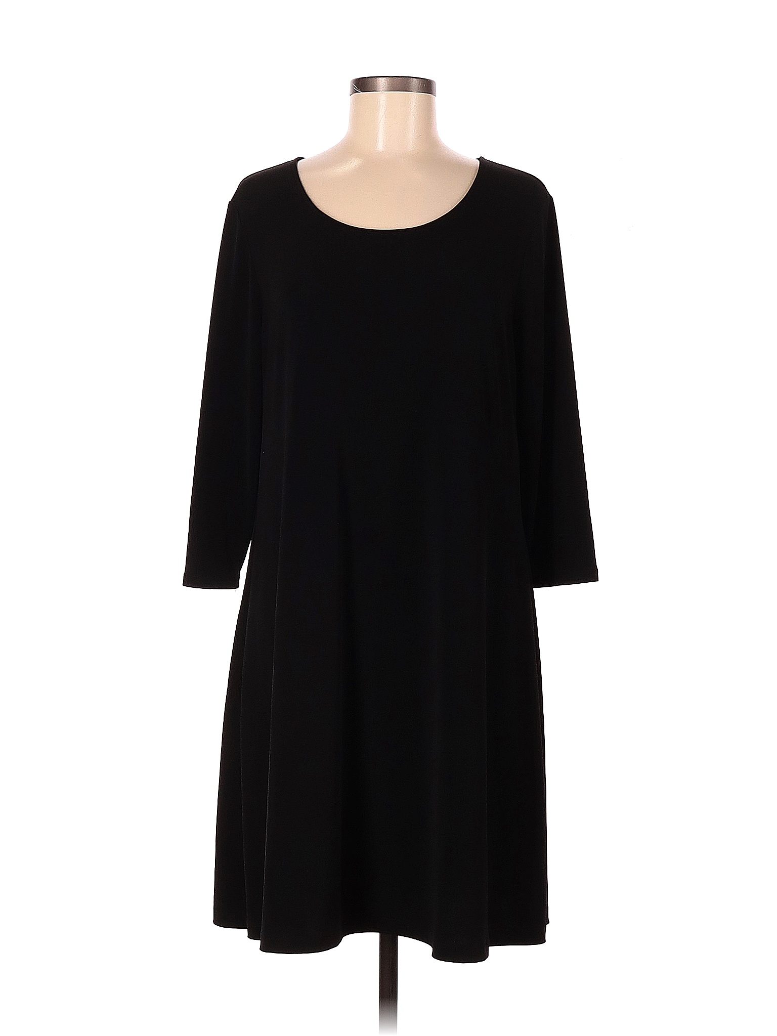 Chico's Solid Black Casual Dress Size Med (1) 85 off thredUP