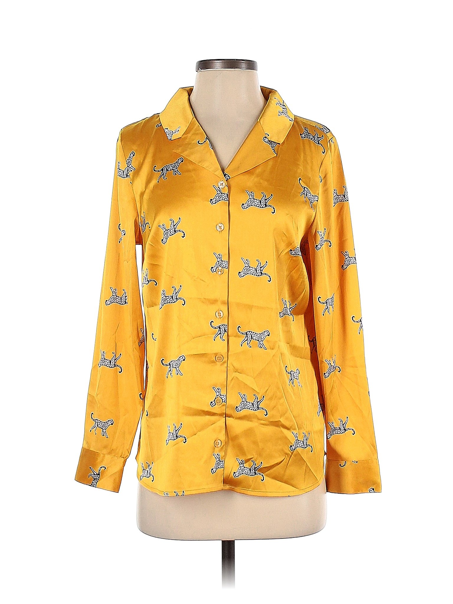 Denim And Co Floral Yellow Long Sleeve Blouse Size Xs 66 Off Thredup