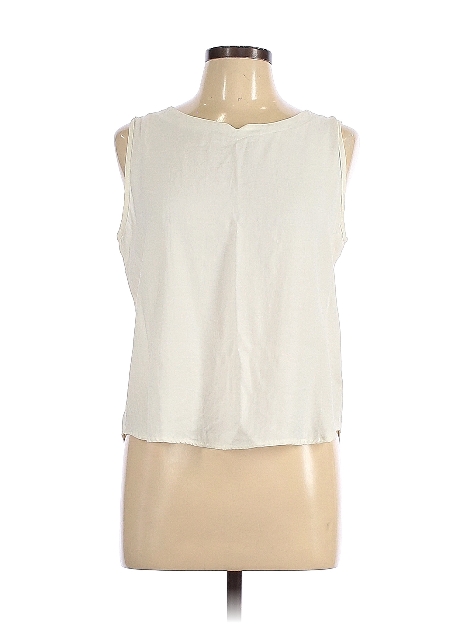 Notations Solid White Ivory Sleeveless Blouse Size L - 55% off | thredUP