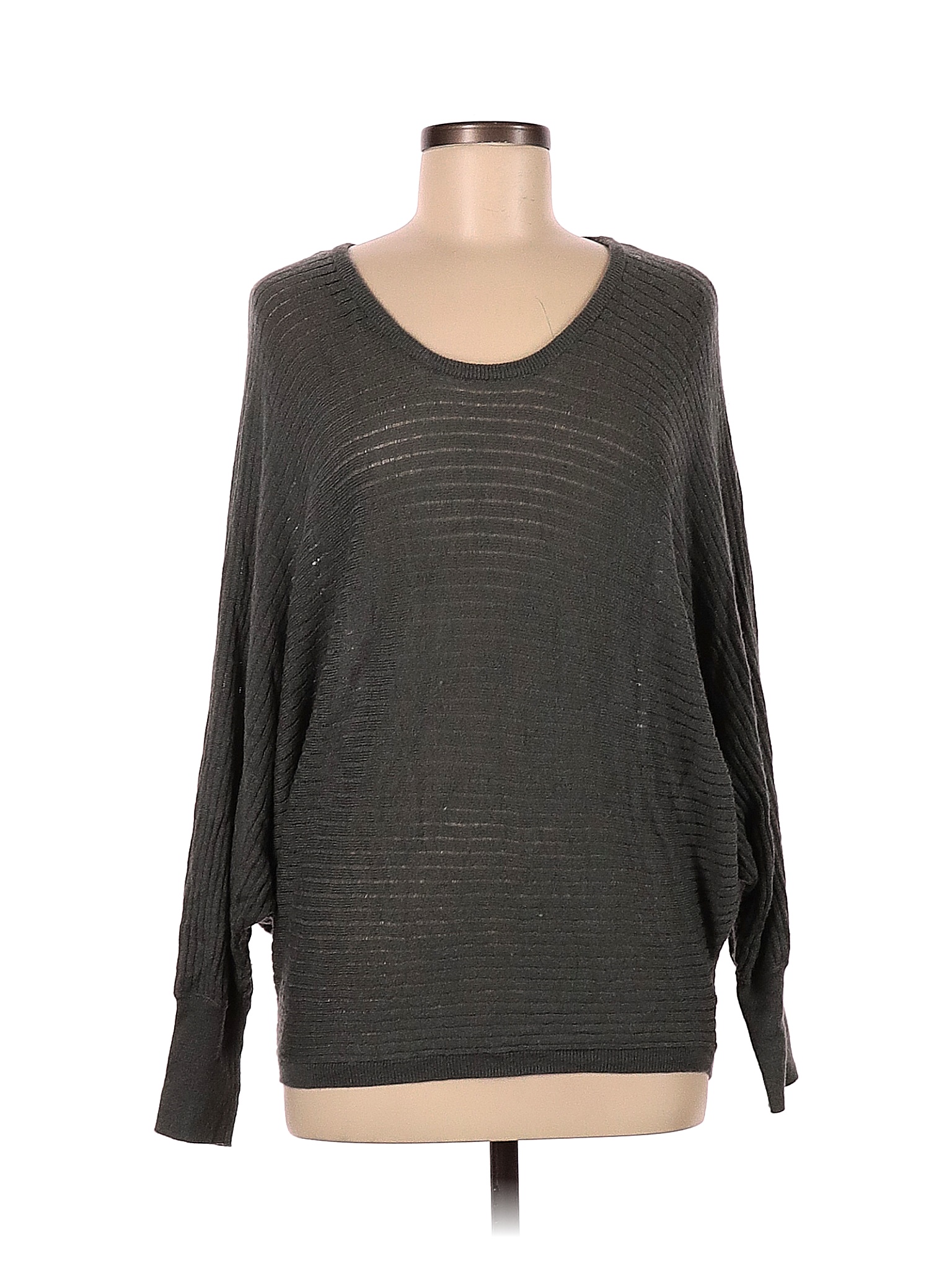 Decjuba Solid Color Block Gray Green Pullover Sweater Size Med - Lg ...