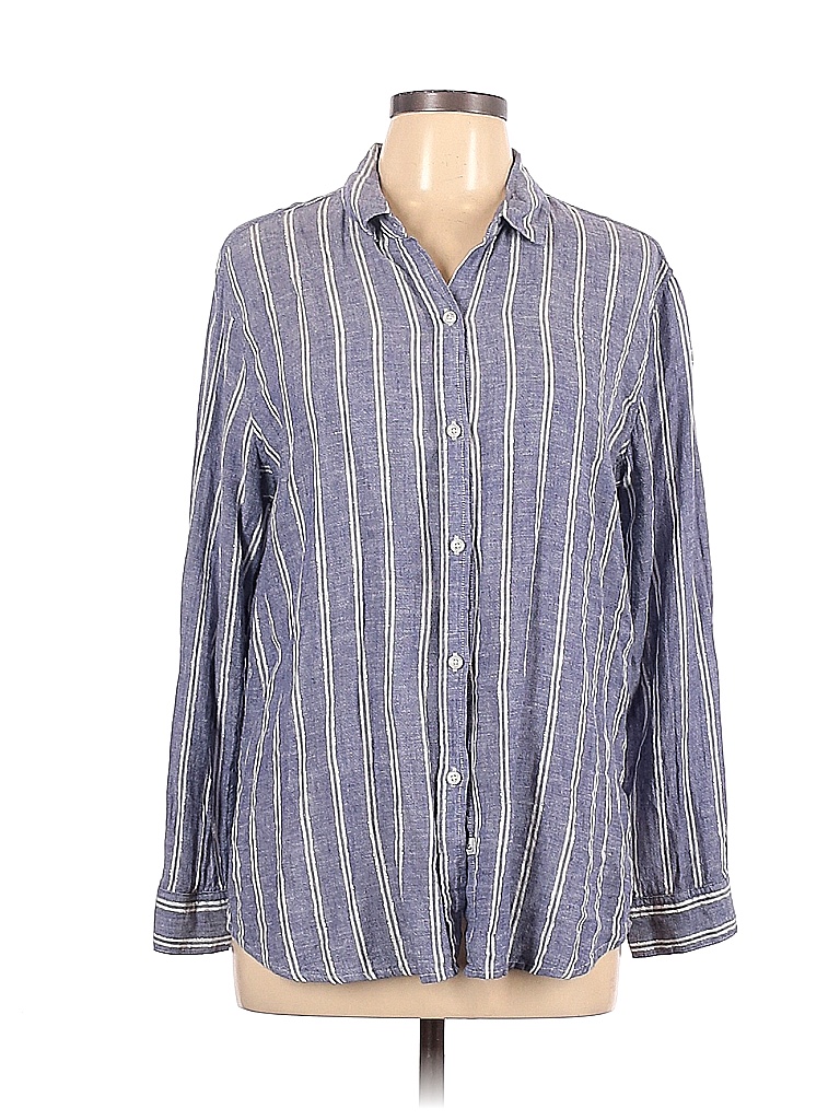 Rails Stripes Blue Long Sleeve ButtonDown Shirt Size L 80 off thredUP
