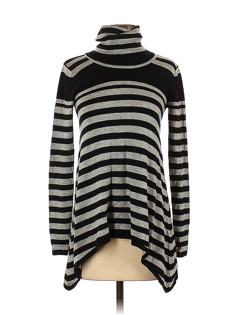 Joan Vass Stripes Black Turtleneck Sweater Size XS - 89% off | thredUP