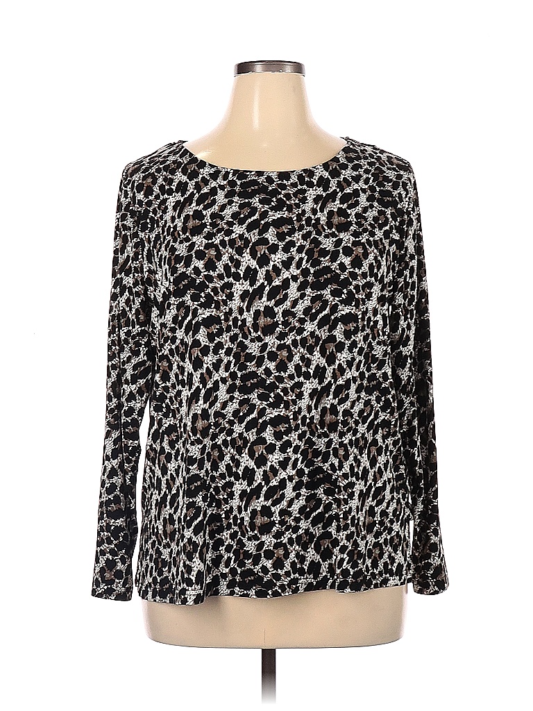 Mario Serrani Animal Print Black Long Sleeve T-Shirt Size XL - 53% off ...