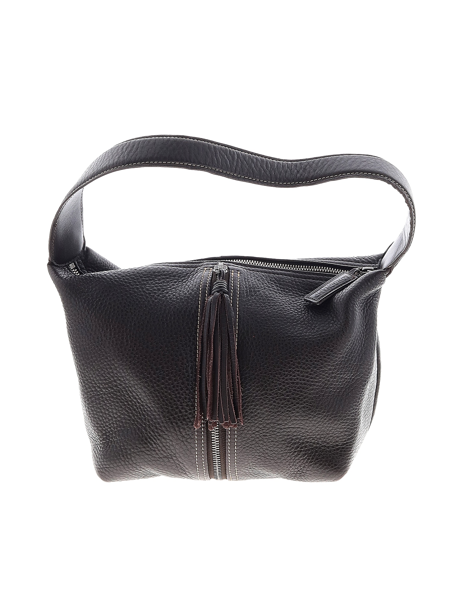 Longchamp 100 Leather Solid Brown Leather Shoulder Bag One Size 78