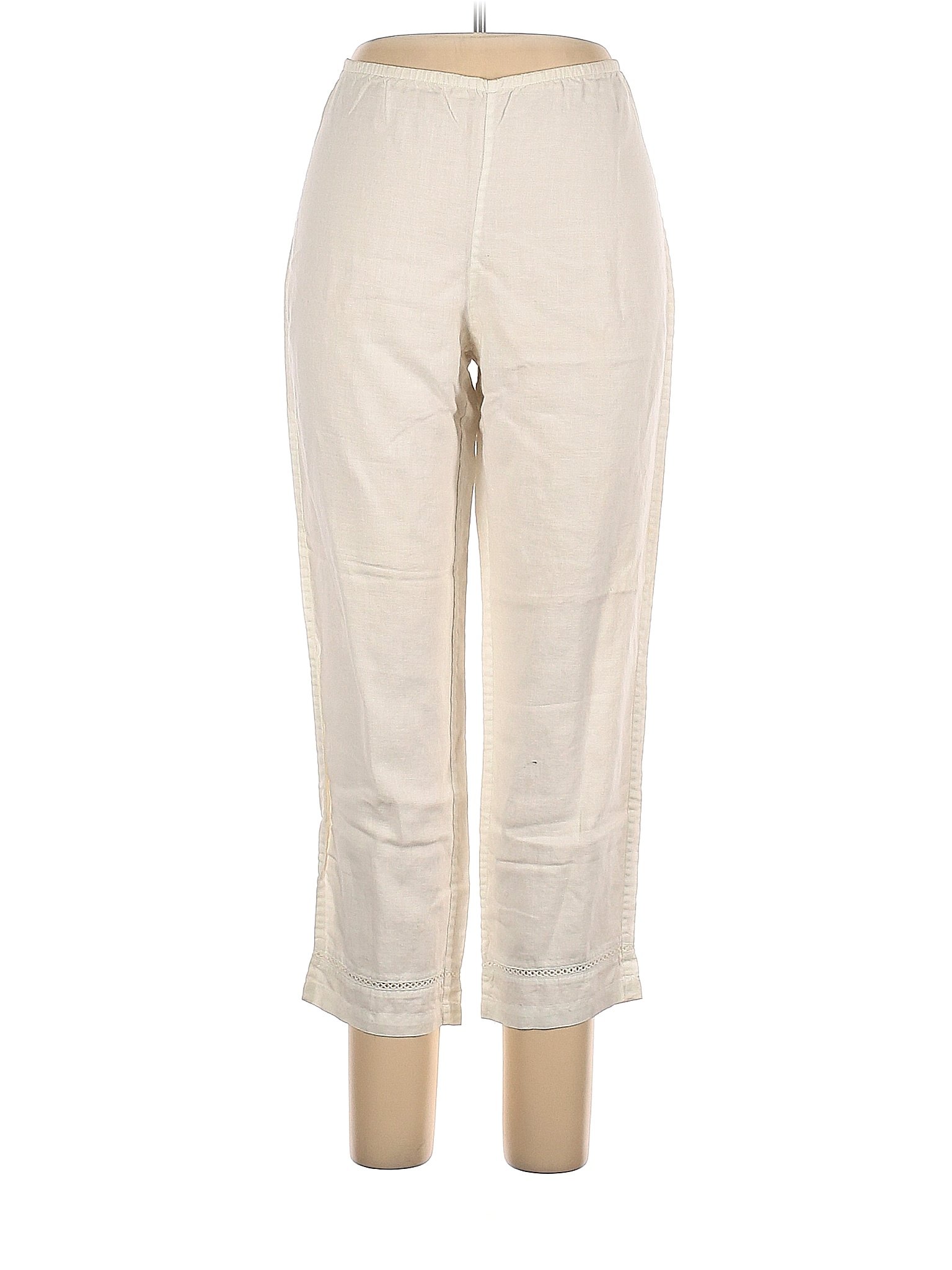 Magaschoni 100% Linen Ivory Linen Pants Size M - 81% off | thredUP