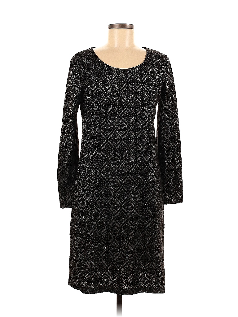 Sahalie Solid Black Gray Casual Dress Size M - 58% off | thredUP