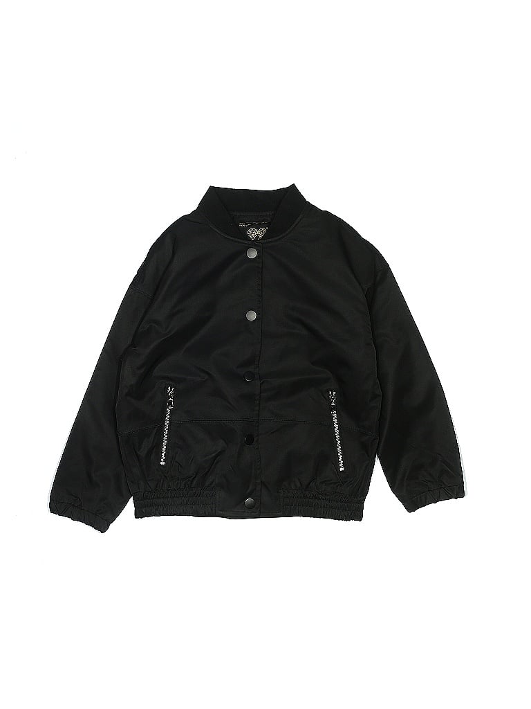 Assorted Brands Solid Black Jacket Size 150 (CM) - photo 1